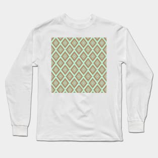 Baby pink and blue diamond motif pattern Long Sleeve T-Shirt